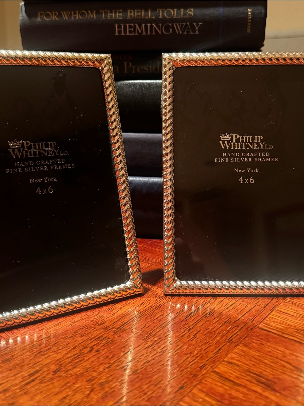 Philip Whitney Silver Finish 4x6 Frames Set of 2